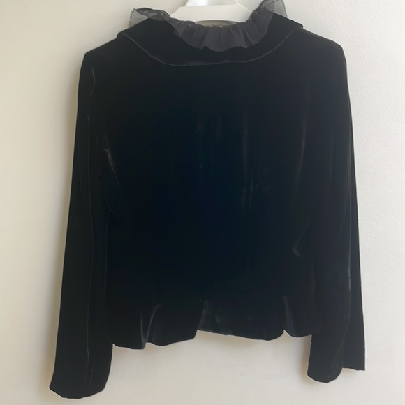 DKNY Black Velvet Chiffon Soft Dinner Jacket. Size 4. - Picture 4 of 6